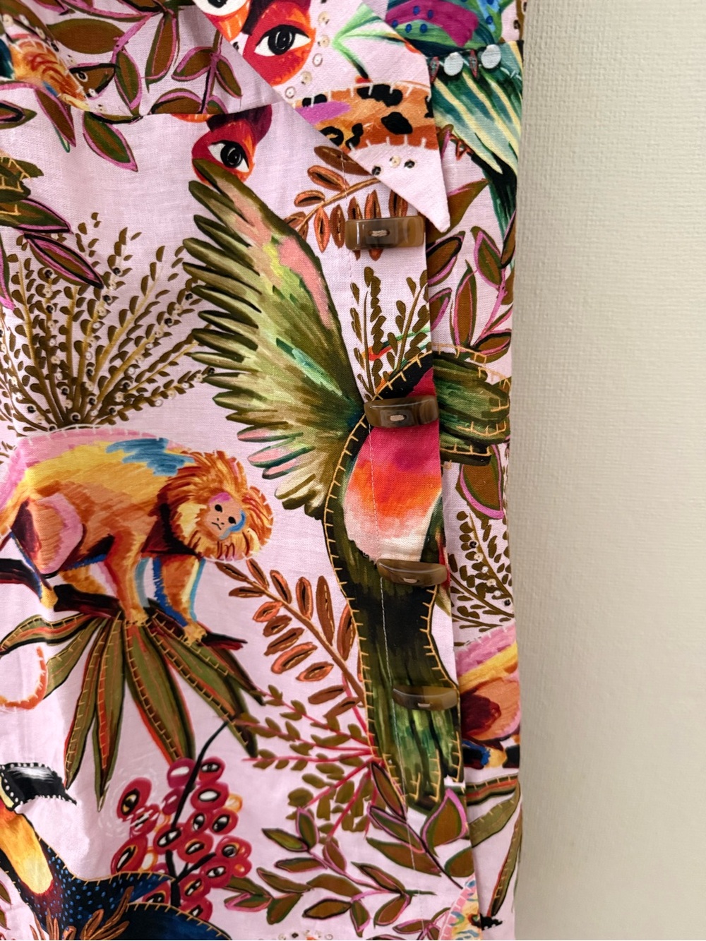 FARM Rio Into the Jungle Print Linen Blend Wrap Minidress - Picture 4 of 9